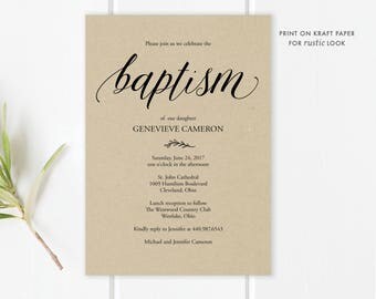 Baptism Invitation Printable | Editable PDF Template | Baptism Invitation | Girl Baptism Invite | Boy Baptism Invite | Instant Download