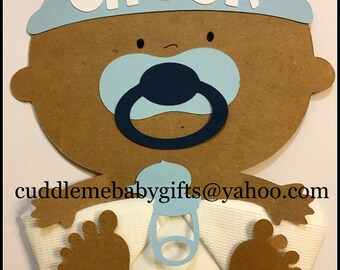 Baby Shower African American Baby Boy Baby Shower Napkins Oh Boy It's a Boy Baby Shower Napkins