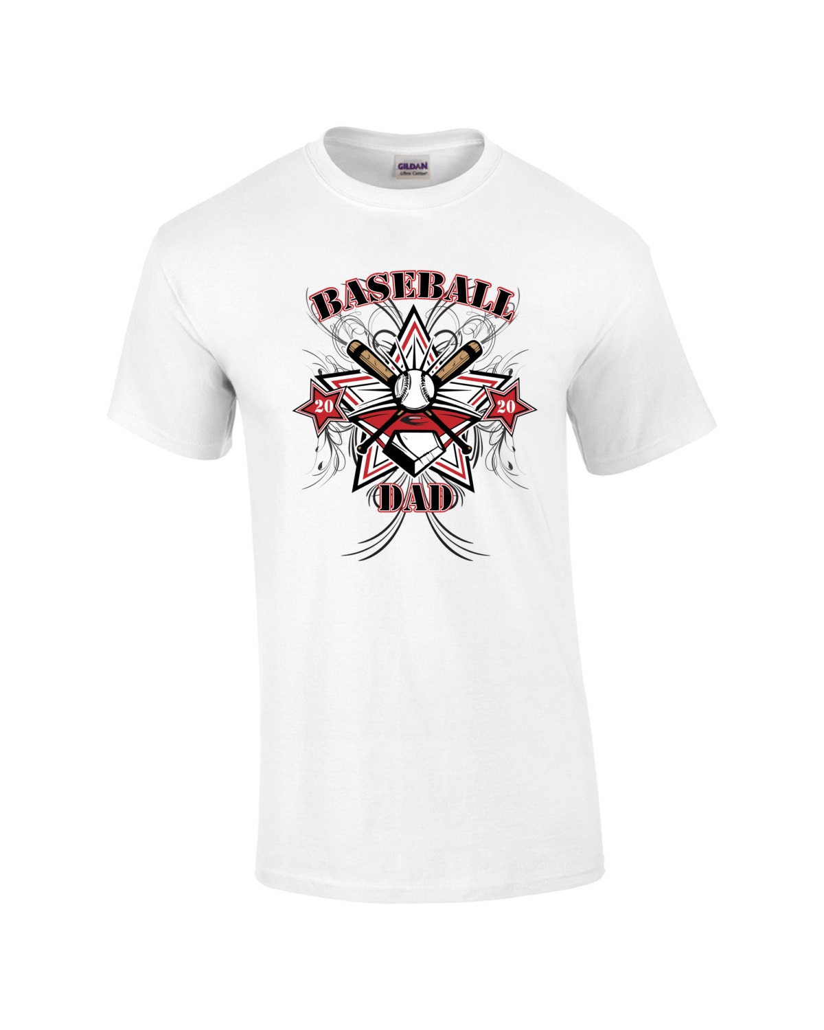 Baseball dad shirt. Personalized with player's . Front