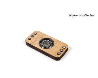 EDC Fidget Hand Spinner Toy Fun Ball Bearing Real Wood Laser Cut