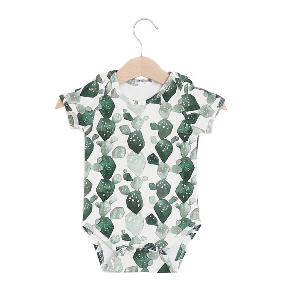 Aquarelle de Cactus bio bébé manches courtes cache-couche
