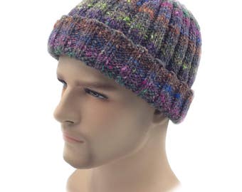 Seafarer beanie Rustic Gift for her, knitted hat, silk hat, Gifts for him, hats for men, beanie, mans beanie, winter hat, festival hat