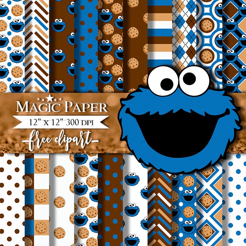 cookie monster digital paper cookie monster digital