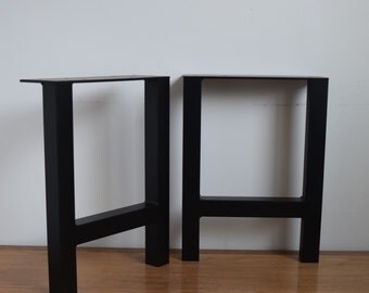 H-Frame Metal Table Legs (12" - 28") Set of 2 for Dining, Coffee or Sofa Tables, Desks or Benches - Straight/Square