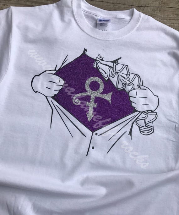 The Superhero Formerly Known as Prince Love Symbol T-shirt Purple Rain Prince Rogers Nelson Made to Order