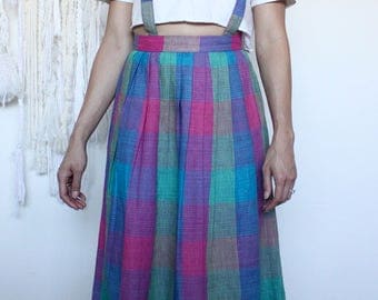 Full Plaid Skirt with Suspenders and Pockets, Oh My!
