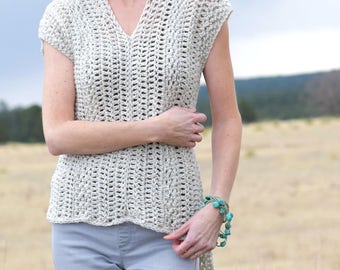 Crochet Shirt Pattern, Crocheted Poncho Pattern, Crocheted Cover Up, Easy Crochet Top Pattern, Crocheted Sweater, Beginner Crochet Pattern