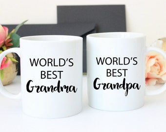 World's Best Grandparents Mug Set | Grandma Grandpa mug set | Grandma Gift | Grandparents Gift | Grandpa Gift | Baby Announcement |