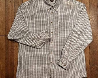 80'S CAMEL Check Pattern Wool Shirt, Men's L size, Vintage /eaa505861