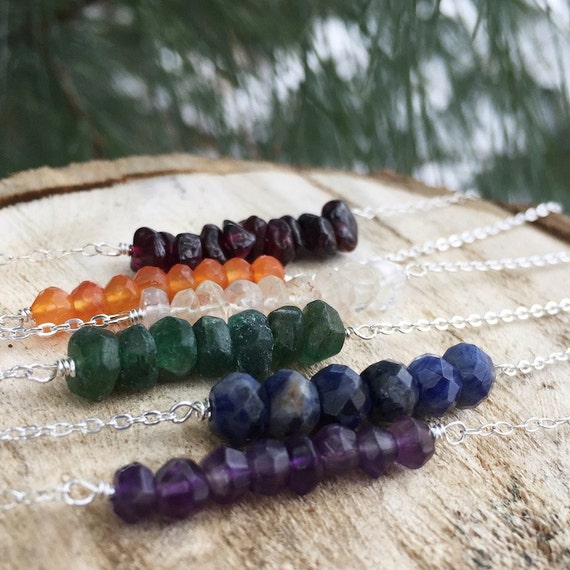 Gemstone Bar . Sterling Silver . Necklace