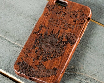 Harry Potter IPhone 6 Case, Ravenclaw Phone Case, Hogwarts Wood Case, Wooden Gift, Marauders Map Case, Wooden Harry Potter Phone Case