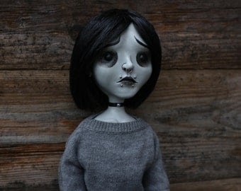 Large 20.5" posable OOAK sad doll Alexandra (Mims Victims)
