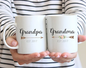 Gift for Grandparents, Mug Set, Couples Mug, Grandma Mug, Grandparent Gift, Pregnancy Reveal Mug, new grandparents, Grandpa mug,
