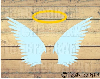 Angel Wings Cutting Files SVG PNG EPS ClipArt Instant Download iron on heat transfer shirt decal 537C