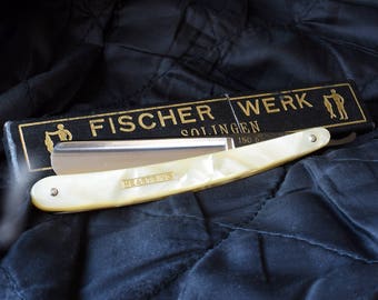 Solingen, Heartring Fischer werk vintage straight razor, shave ready, vintage razor, mens grooming, gifts for men gifts for him.