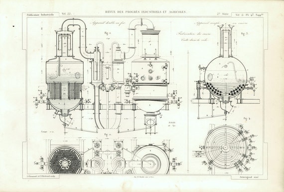 1871 Antique Sugar Factory Patent Print. Antique Farming Tools