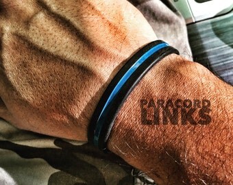 Thin Blue Line - Black Silicone Bracelet