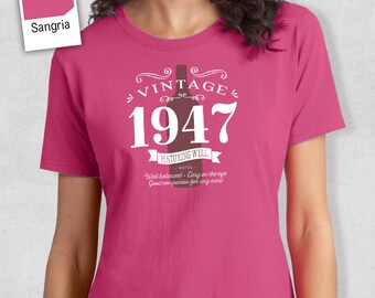 70th Birthday, 70th Birthday Idea, Great 70th Birthday Present, 70th Birthday Gift. 1947 Birthday, 70th Birthday Shirt, Women’s Crew Neck!