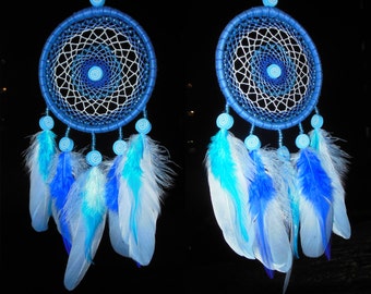 Dreamcatcher "Blue sky" \ Medium Dream catcher \ attrape reves \ Traumfanger \ Acchiappasogni \ blue mobile \ Wall Hangings \ Decor