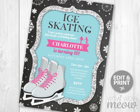 Ice Skate Invitations Printable 9