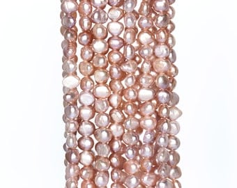 2199_Baroque pearls 7-8x6-7mm,Pink pearls,Pearls beads for jewelry,Misty rose pearls,Real pearls beads for jewelry,Natural freshwater pearls
