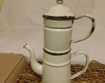 1920-1930 French Enamelware Coffee Bigin