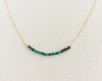 Turquoise Morse Code Strength Necklace - Strength Necklace - Morse Code Necklace - Turquoise Bead Necklace - Morse Code Jewelry - Strength