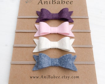 Baby Headband, Bow Headband Set, Baby-Girl Bow Headband, Baby Bow Headband, Felt Bow Headband, Baby Headband Set, Baby Headband Bows