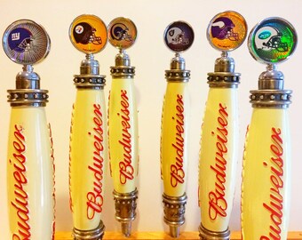 Budweiser Tap Handles Used-New York Giants-NY Jets-Pittsburgh Steelers-Brett Favre-Russell Wilson-JJ Watt-Kansas City Chiefs-Miami Dolphins-