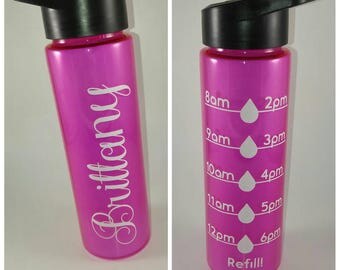 Personalized water bottle, monogram water bottle, water tracker, personalized water tracker, water tracker, pink water bottle