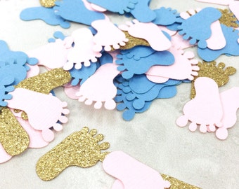 1,000 Baby Feet Confetti | Gender Reveal Confetti | Foot Confetti | Pink Feet | Blue Feet | Feet Confetti | Baby Feet | Gender Reveal