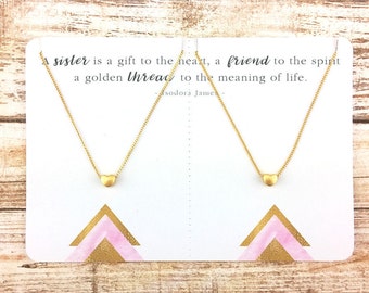 Sister Necklace Set | Heart Necklace | Sister Gift Card | Matching Heart Necklace | Sisters Jewelry | Gift for Sister | Tiny Heart Necklace