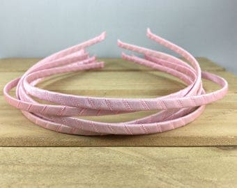 Light Pink Satin Wrapped Metal Headband, light pink 5mm headband, light pink headband, light pink 5mm metal headband, DIY Hard Headband
