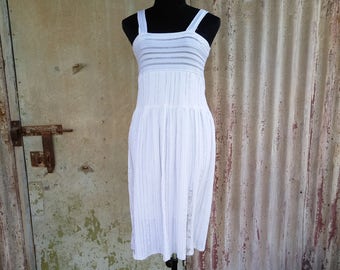 White dress, Sleeveless dress, White Midi Dress, Womens dress, Evning dress, Womens dresses, Chic White Dress,Vintage dress,90s dress,Size S