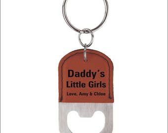 Daddy Gift from His Daughters, Fathers day We love you Dad Key ring Gift, Personalized Bottle Opener Key chain for Dad's Birthday, LCK005