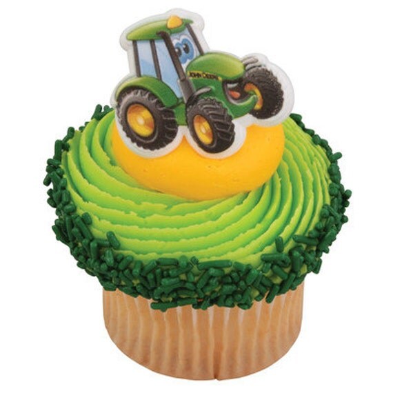 John Deere Johnny Tractor Cupcake Rings Cake Decorations Set