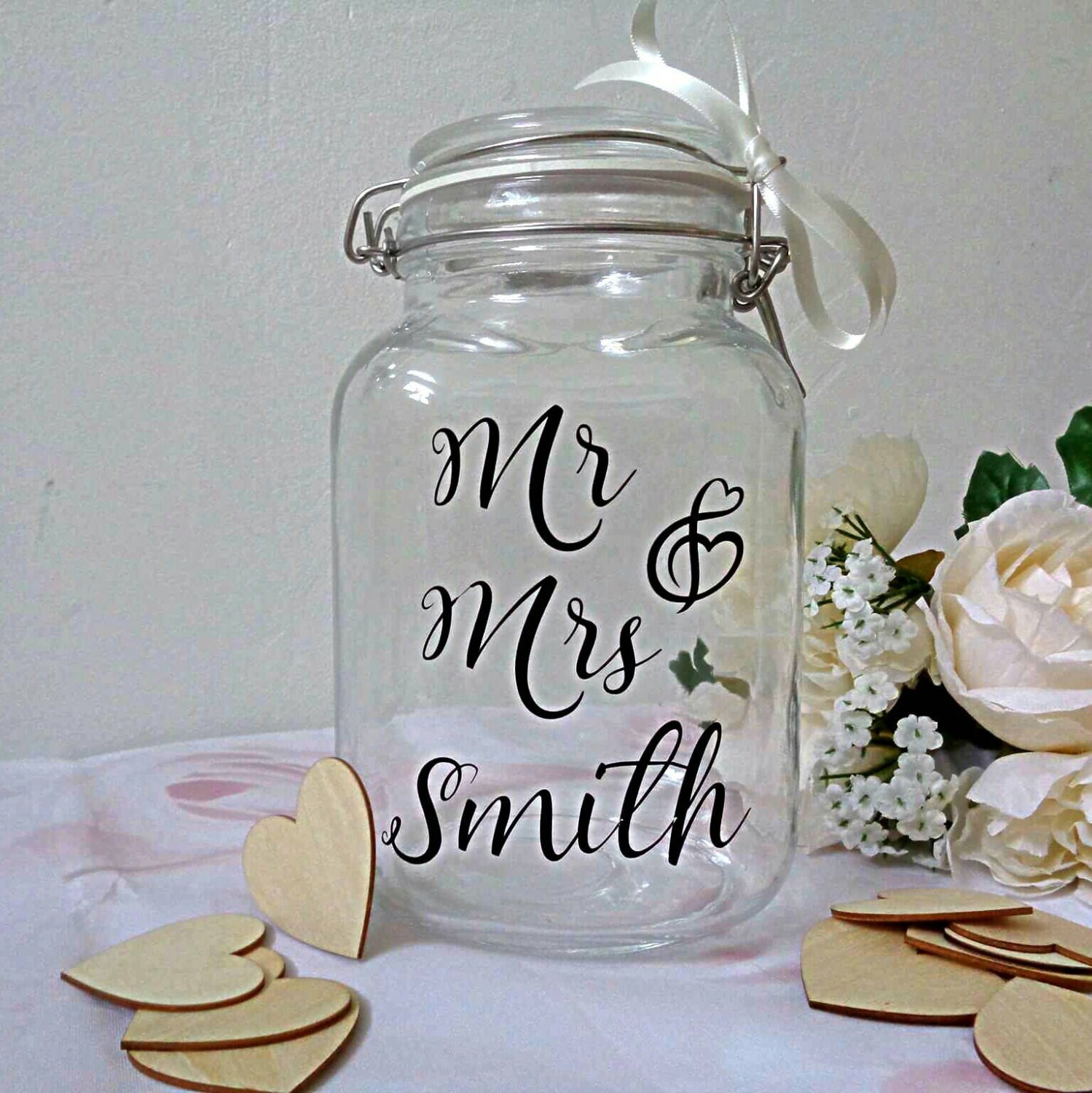 Wedding jar jar of hearts wedding guest book wedding