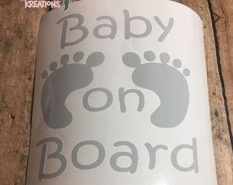 Baby on Board decal- car decal- new baby decal- permanent car decal.