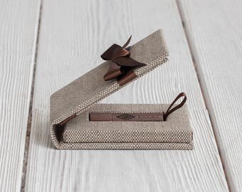 USB box - USB Packaging - USB case - Wedding Photography Packaging - Custom Colors - Satin Ribbon - Cloth Coated - Handmade