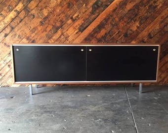 Custom Black Lacquer Herman Miller and George Nelson Style Credenza