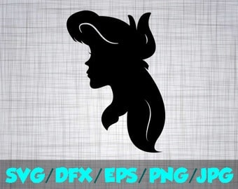 Ariel SVG Disney Iron On Decal Cutting File / Clipart in Svg, Eps, Dxf, Png, and Jpeg for Cricut & Silhouette Princess Little Mermaid Side