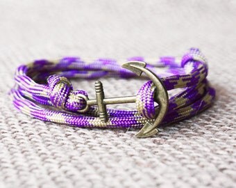 Cord bracelet, paracord bracelet, unisex anchor bracelet, Rope Bracelet, nautical bracelet, sailing bracelet, Nautical Anchor Bracelet, men