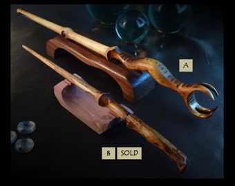 14 1/8" 5-300 Grapnel ~ Wood wand, Magic Wand, wedding wand, harry potter wand, Custom Wand, fairy wand, crystal wand, wands, wooden wands