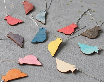 Wooden Birds - Birds - Bird Decorations - Bird - Bright Birds - Easter Decoration - Easter Birds - Painted Hanging Birds - Painted Birds
