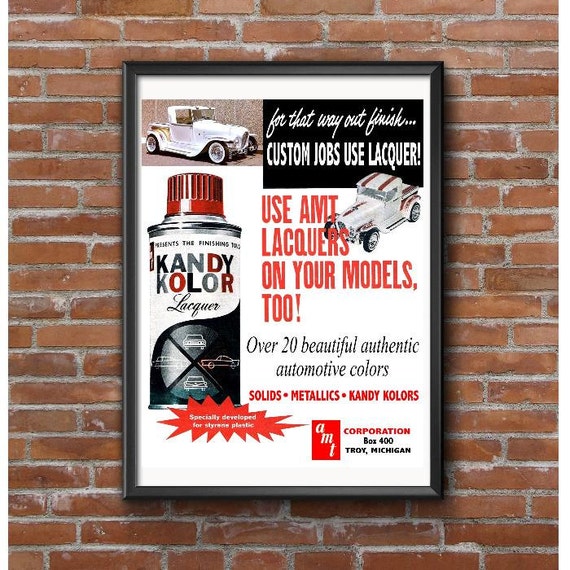 AMT Model Car Lacquer Spray Paint Poster 1962 Ala Kart Troy
