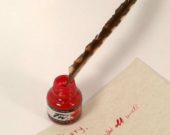 Hand Cut Feather Quill, calligraphy, feather pen, dip ink pen, colored feathers,, natural feathers, scrapbooking, writing, free tutorial