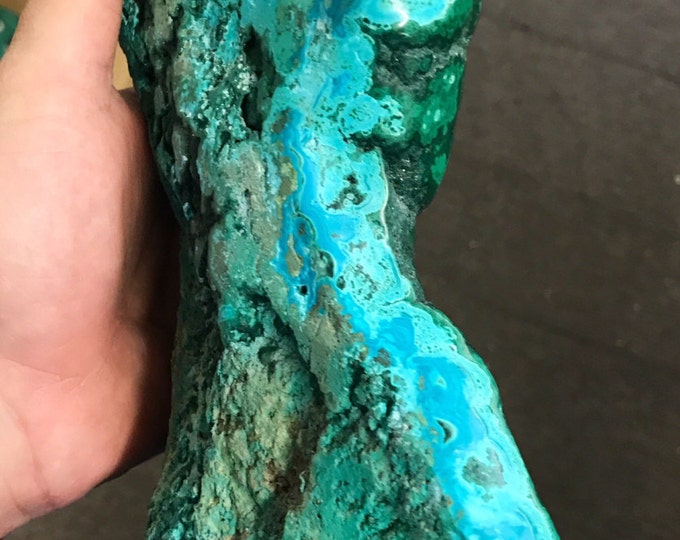 Malachite & Turquoise Mineral Specimen from Congo- 9 1/2" X 6 1/2"- Rare Specimen- Shatukite- Green Malachite \ Green \ Gemstone \ Minerals