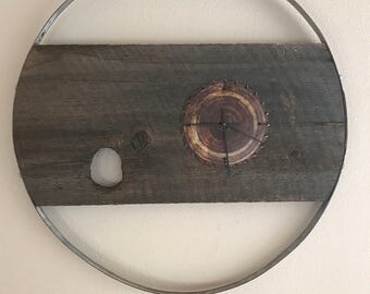 wine barrel ring clock