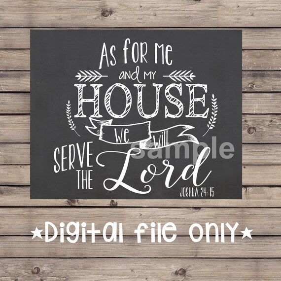 As For Me And My House Wall Art as for me and my house sign/bible verse chalkboard/bible verse As For Me And My House Wall Art as for me and my house sign/bible verse chalkboard/bible verse