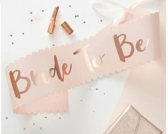Pink & Rose Gold Bride To Be Sash - Team Bride - Hen Party, Hen Do, Bachelorette Party